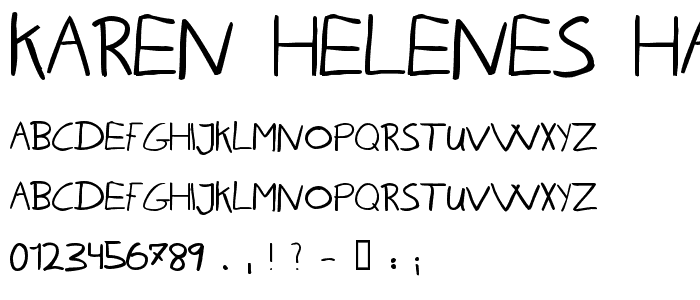 Karen Helenes haandskrift font